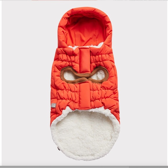 NWT The Puff Dog Parka Winter Dog Coat in Orange size M - Picture 3 of 4